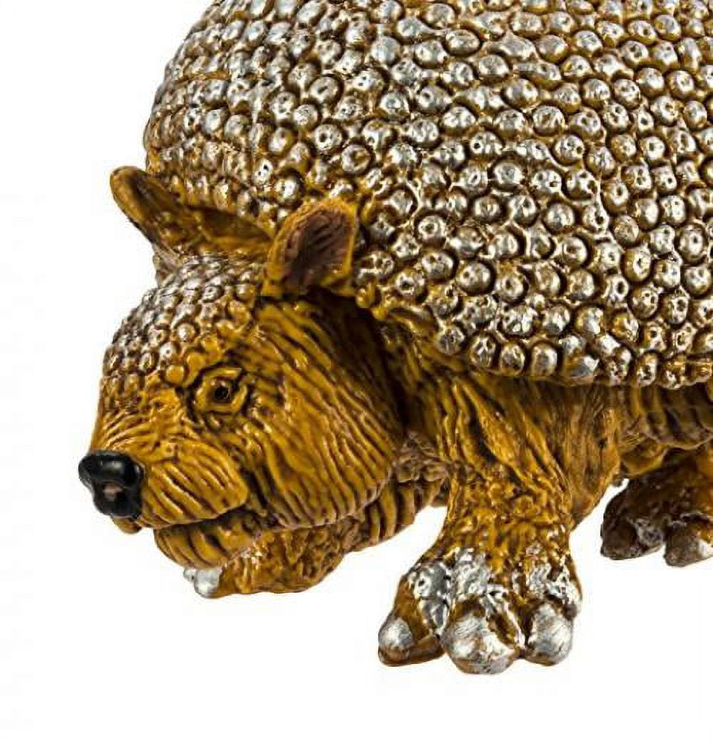Hand-Painted Brown and Silver Doedicurus Dinosaur Toy Figurine
