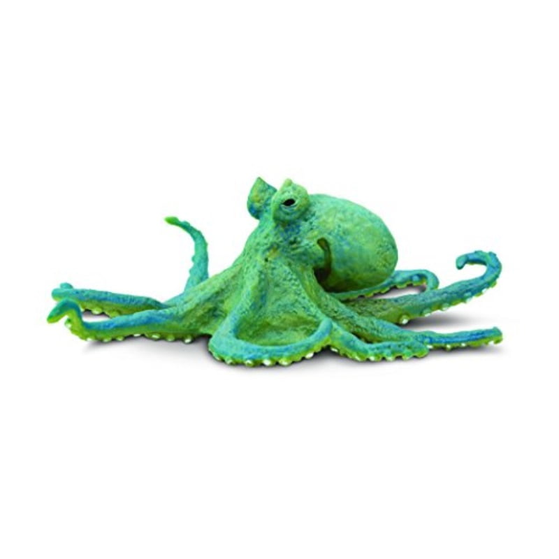Hand-Painted Green and Blue Octopus Figurine Toy