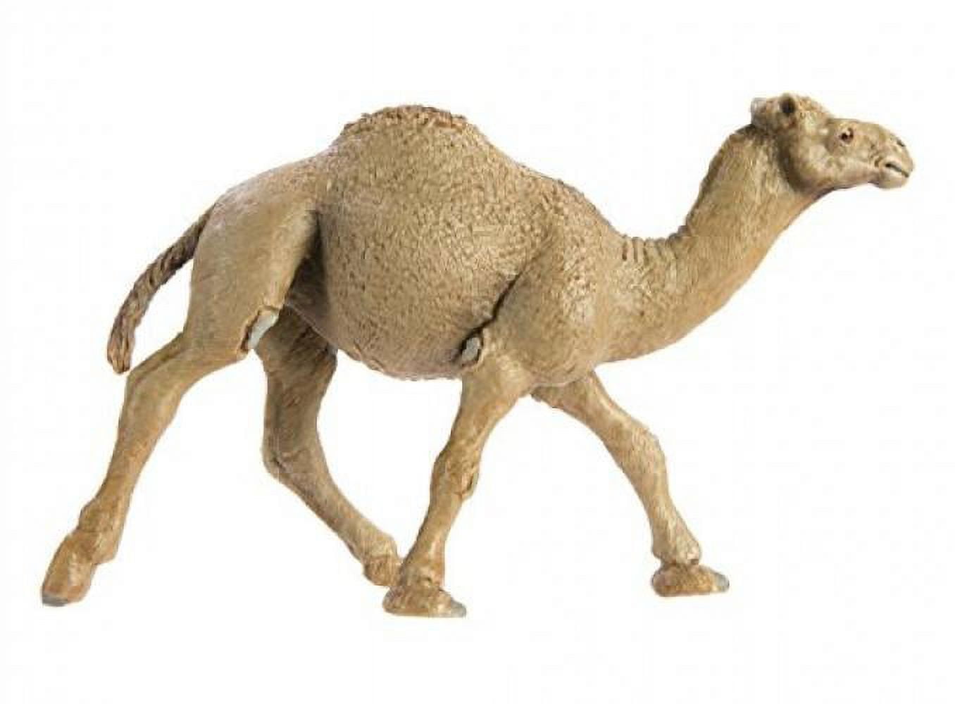 Hand-Painted Beige PVC Dromedary Camel Figurine
