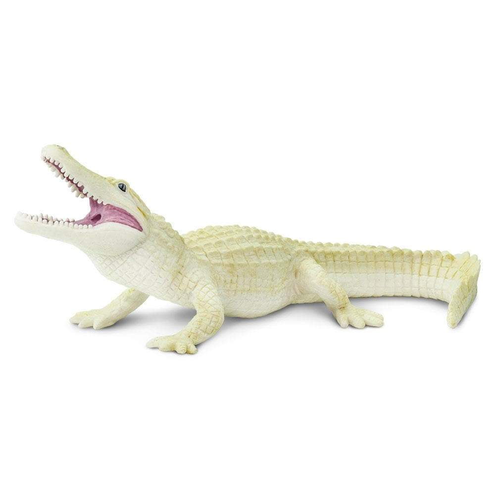 Hand-Painted White Alligator Figurine Educational Wildlife Toy