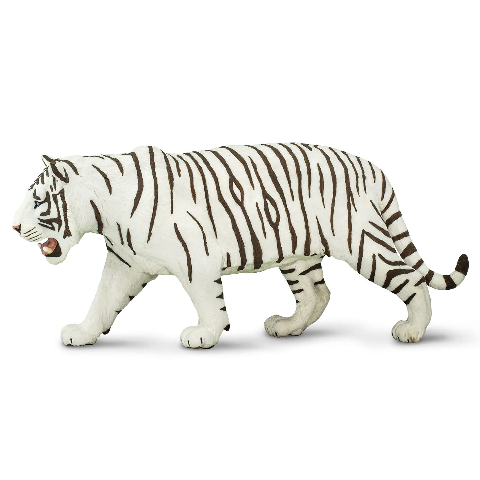 White and Black Plastic Siberian Tiger Figurine Toy Set