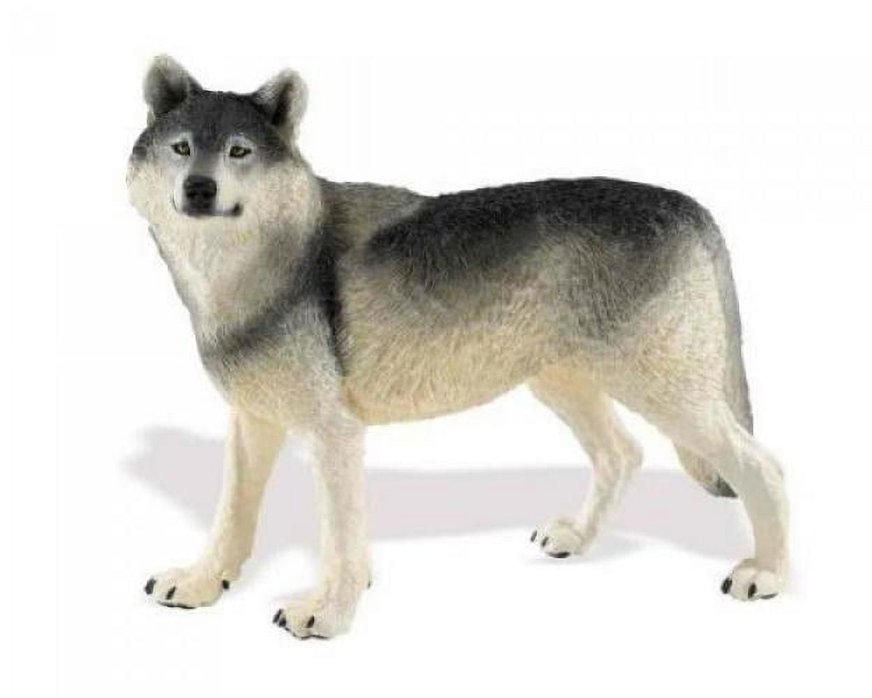 Hand-Painted Gray Wolf Figurine Toy Set