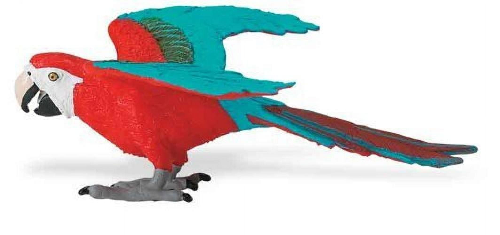 Hand-Painted Red and Blue Green-Winged Macaw Toy Figurine