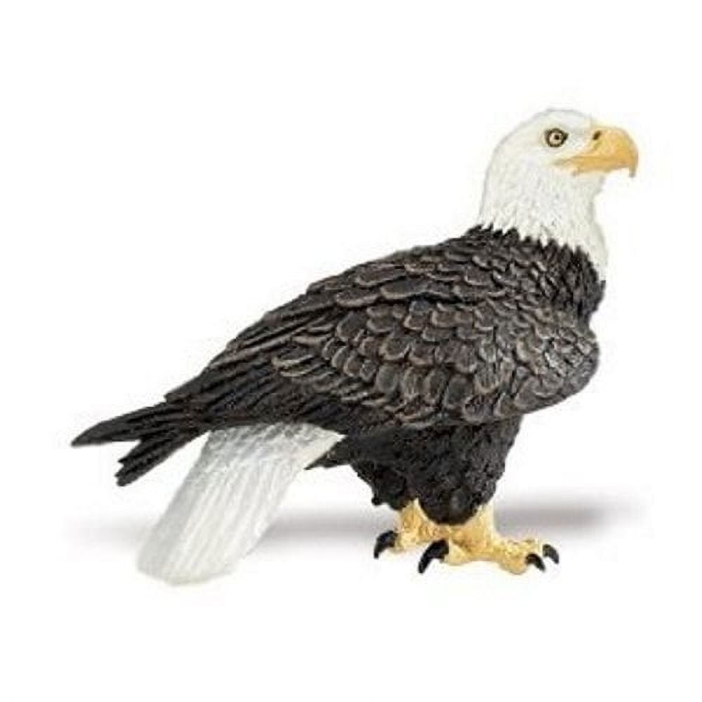 Realistic Black and White PVC Bald Eagle Figurine
