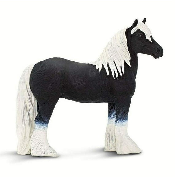 Safari Ltd. Gypsy Vanner Stallion Figurine - Realistic 4.5" Horse Figure - Educational Toy for Boys, Girls, & Kids Ages 3+