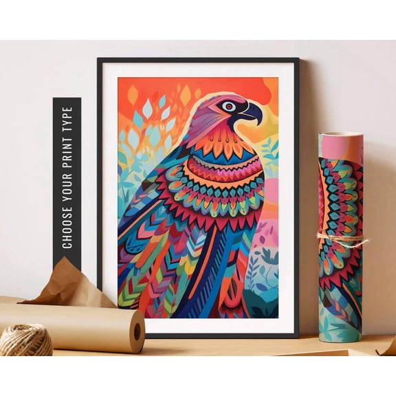Safari Nursery Eagle Poster Colorful Room Art Poster Cute Baby Room Jungle Animal Nursery Wall Art Eclectic Nursery Rainforest Poster Wall Art For Decor Present , Poster Only