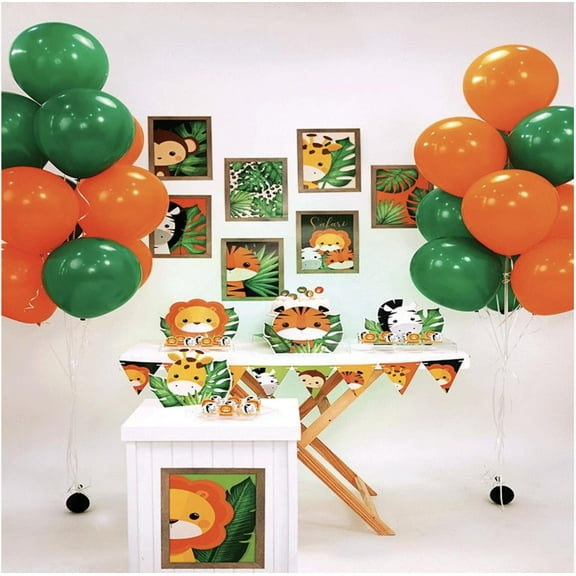 Safari Party Decoration Kit Forest Animals Jungle Baby Shower Birthday Supplies 77 Pcs