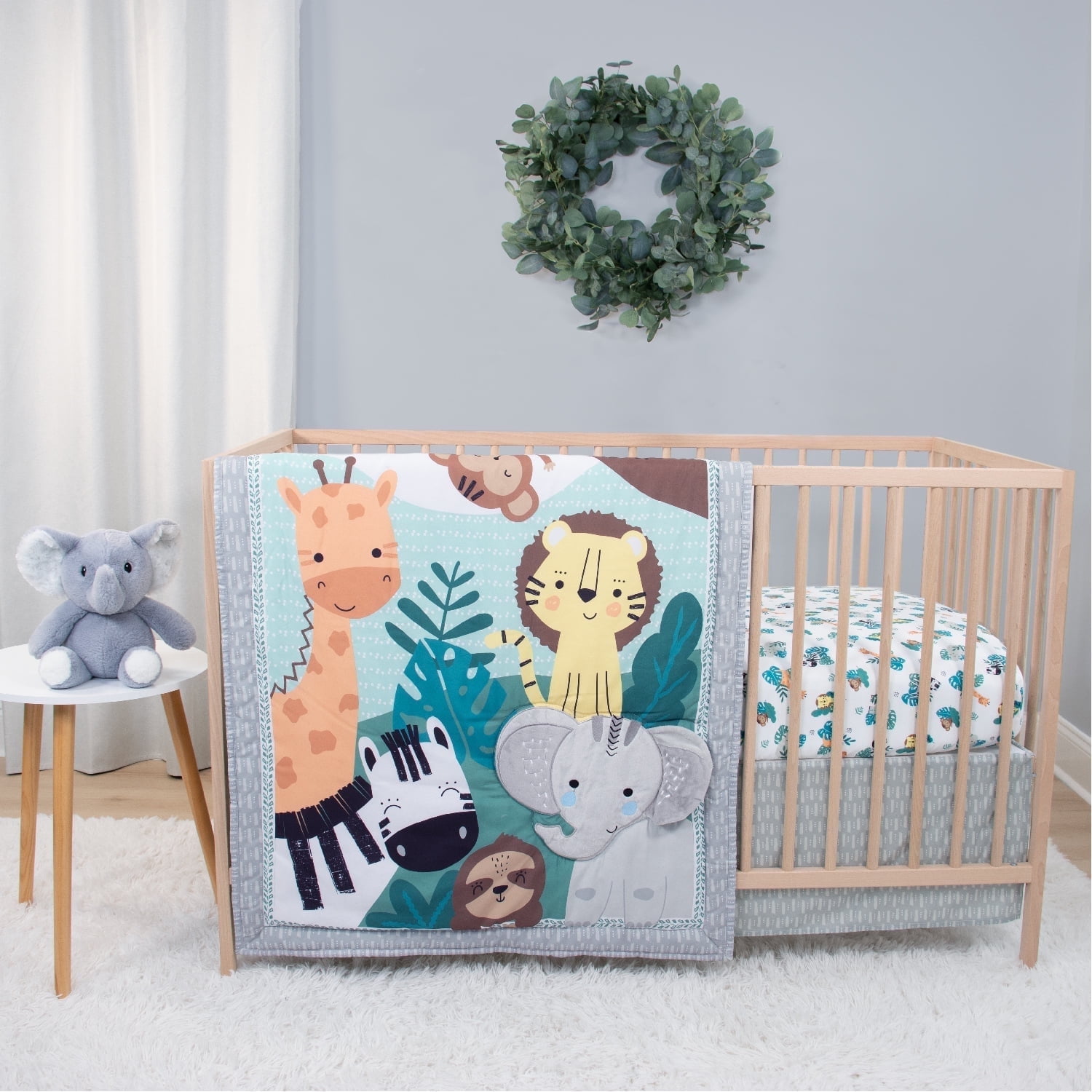 The Peanutshell Crib Bedding, Butterfly Song Baby Crib Bedding Set and Mobile, 4-Piece Set