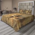 thumbnail image 1 of Ambesonne Africa Fitted & Top Sheet Set with Shams, Savannah Lions Wilderness, Cream, 1 of 4
