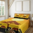 thumbnail image 1 of Ambesonne Savannah Fitted & Top Sheet Set with Shams, Wildlife Animals Elephants, Chocolate Orange and Black, 1 of 5