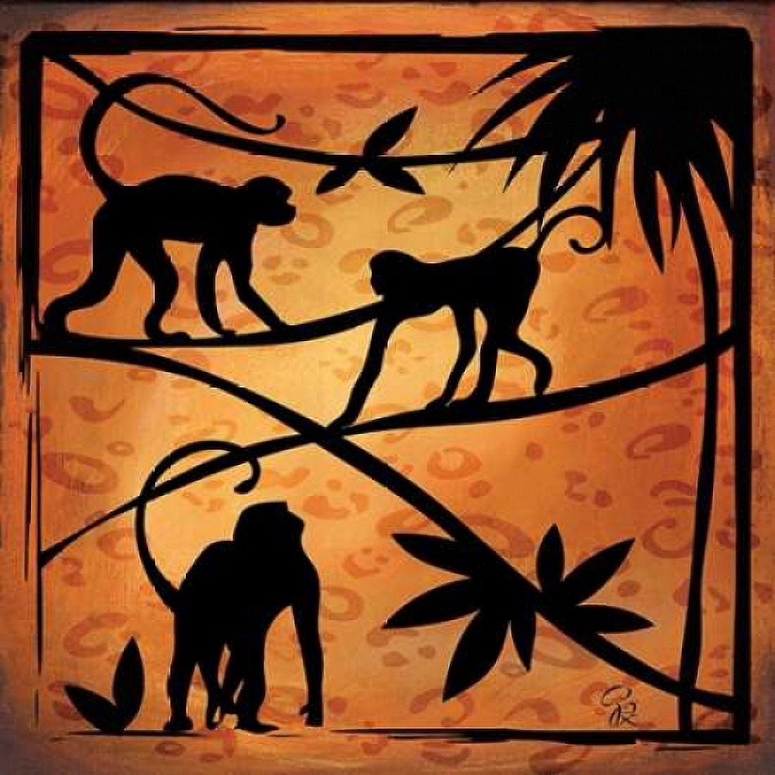 Safari Silhouette II Canvas Art - Gena Rivas-Velazquez (24 x 24)