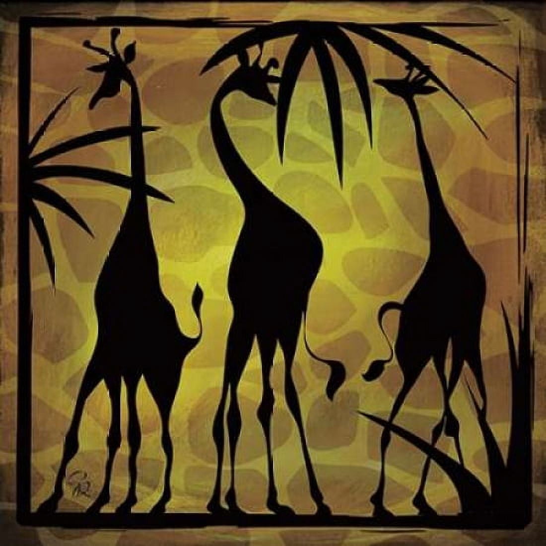 Safari Silhouette III Canvas Art - Gena Rivas-Velazquez (24 x 24)