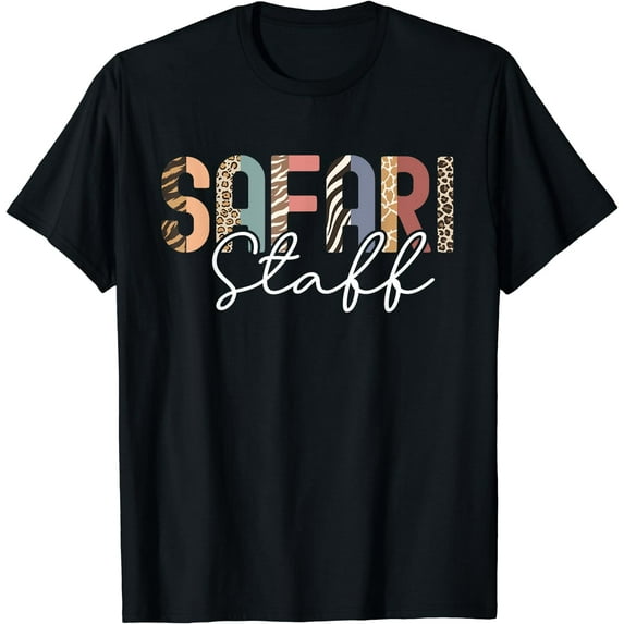 Safari Staff Animal Print Zookeeper Ranger Safari Birthday T-Shirt Black Small