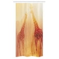 thumbnail image 1 of Safari Stall Shower Curtain, Illustration Tropic African Giraffes Tallest Neck Animal Mammal in Retro Vintage Print, Fabric Bathroom Set with Hooks, 36W X 72L Inches Long, Orange, by Ambesonne, 1 of 1