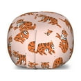 thumbnail image 1 of Safari Storage Toy Bag Chair, Fun Pattern of Tigers with Stripes Funky Wildlife Creatures, Stuffed Animal Organizer Washable Bag, Small Size, Blush Orange and Dark Grey, by Ambesonne, 1 of 3