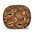 thumbnail image 1 of Safari Storage Toy Bag Chair, Medallion Pattern of Monkey Giraffe Lion African Inspired Design, Stuffed Animal Organizer Washable Bag, Small Size, Mustard and Brown, by Ambesonne, 1 of 3