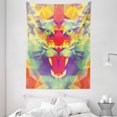 thumbnail image 1 of Safari Tapestry, Polygonal Lion Face with Geometric Shades and Effects Exotic King of Jungle Theme, Wall Hanging for Bedroom Living Room Dorm Decor, 60W X 80L Inches, Multicolor, by Ambesonne, 1 of 2