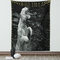 thumbnail image 1 of Safari Tapestry, White Tiger Wintertime Rare Animal Portrait Eyes Wildlife Environment, Wall Hanging for Bedroom Living Room Dorm Decor, 40W X 60L Inches, Charcoal Grey Pale Grey, by Ambesonne, 1 of 2