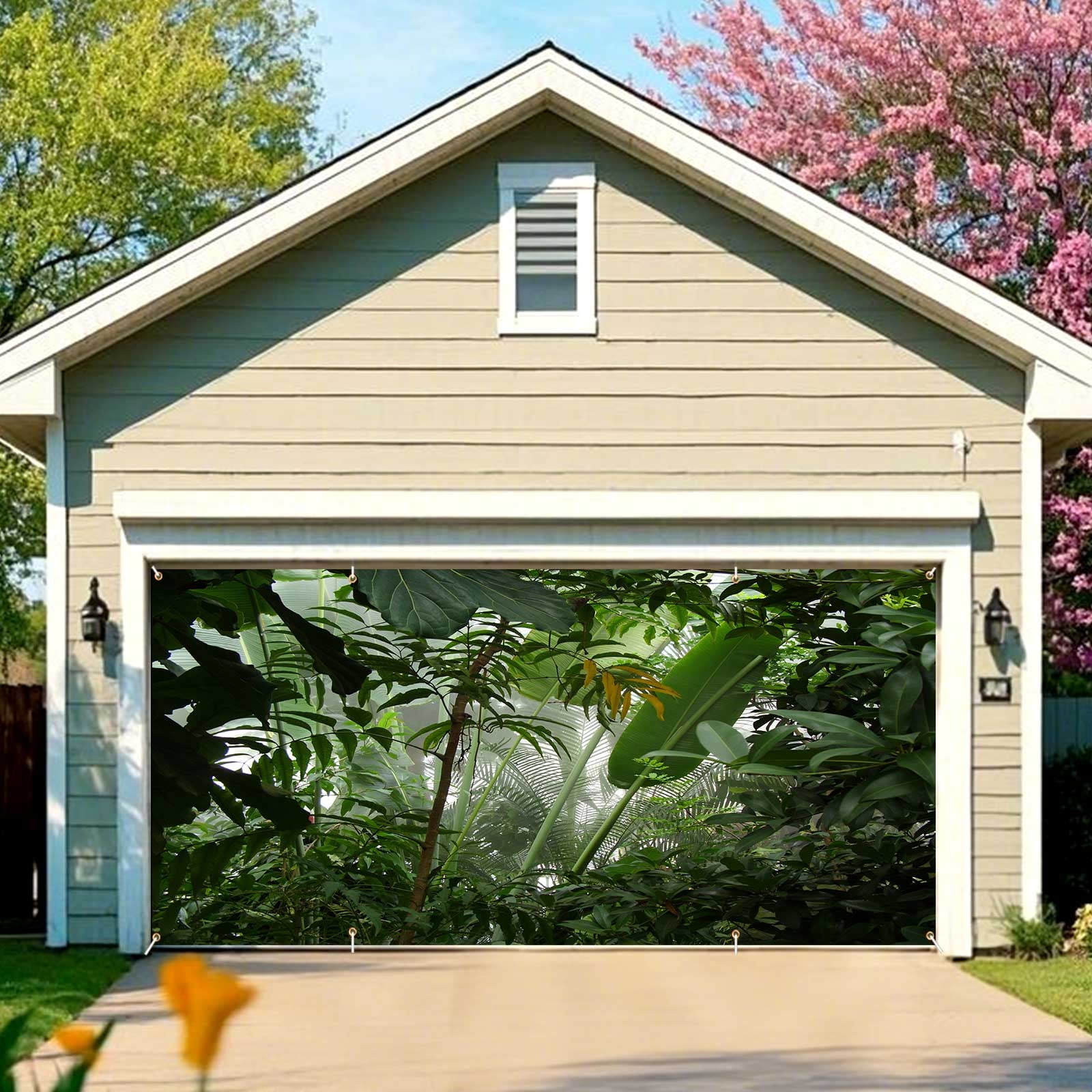 Safari Tropical Jungle Garage Door Cover Banner Decorations, Summer ...