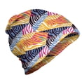 thumbnail image 1 of Safari Unisex Beanie, Wild Colorful Zebra Stripes, Hiking Outdoors, Multicolor, by Ambesonne, 1 of 1