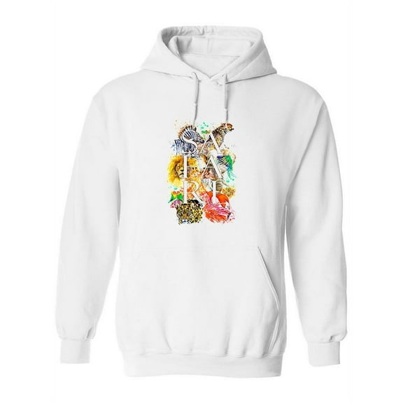 Safari Watercolor Design Hoodie Women -Image by Shutterstock, Female Medium