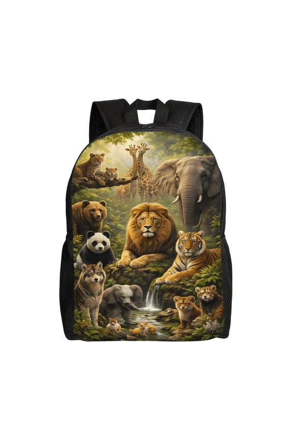 Safari Wildlife Animals Backpack Large Capacity Laptop Bag for Men and Women