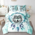 thumbnail image 1 of Safari Wolf Bedding Comforter Sets 7pcs Animal Bed in a Bag,Bohemian Dreamcatcher Twin Bedding Sets Teal Ombre Comforter Set,Tribal Feather Bedding Sets & Collections, 1 of 6
