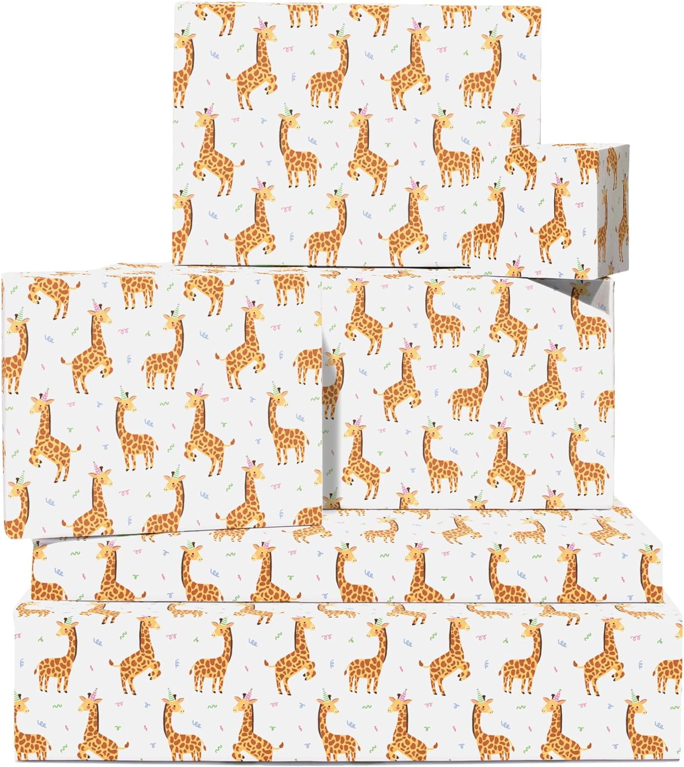 Safari Wrapping Paper for Baby Boys 6 Sheets of Birthday Gift Wrap