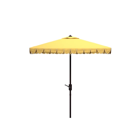 Safavieh 103.54" Yellow Solid Print Square Market Patio Umbrellas, Adjustable Height
