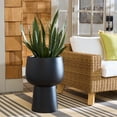 thumbnail image 1 of Safavieh 16.5" x 16.5" x 23.4" Pedestal Black Ficonstone Planter, 1 of 7