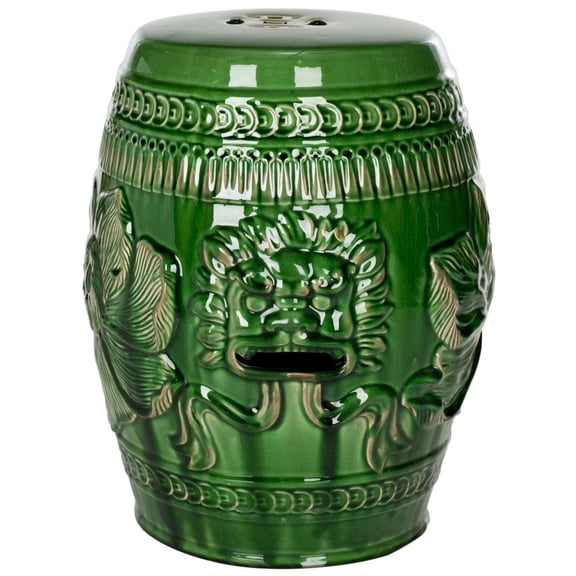 Safavieh 18 in Chinese Dragin Ceramic Garden Stool, Green