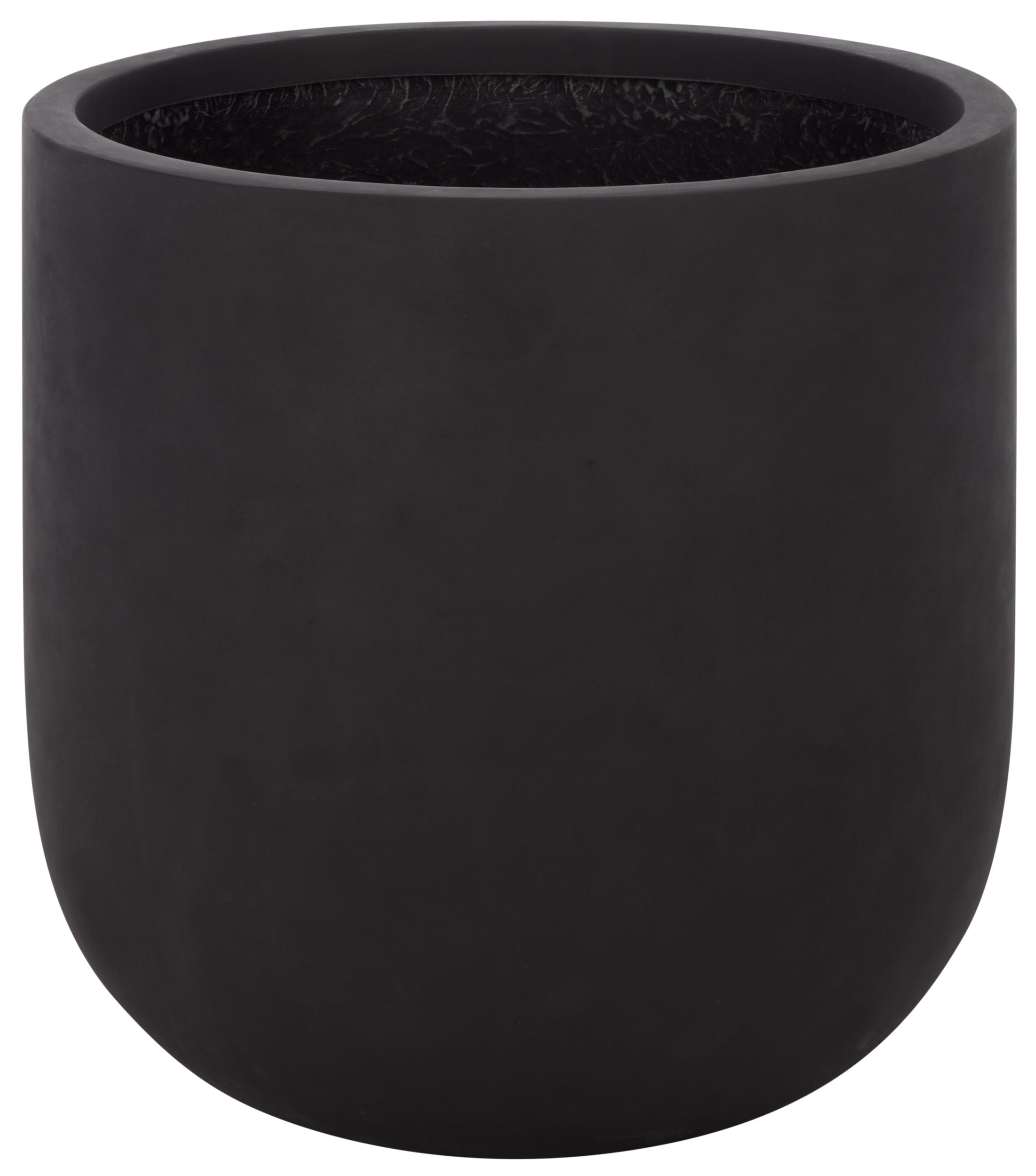 Safavieh 21.7" x 21.7" x 22" Round Black Fiberstone Plant Pot