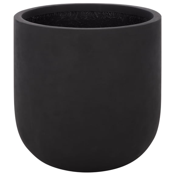 Safavieh 21.7" x 21.7" x 22" Round Black Fiberstone Plant Pot