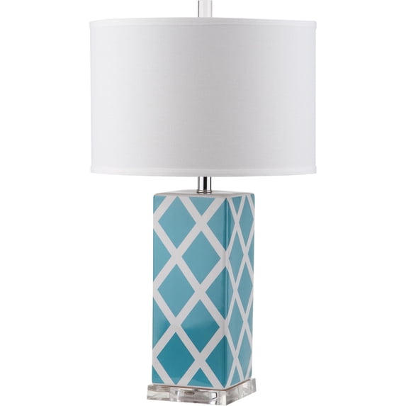 Safavieh 27 in. H Garden Lattice Ceramic Geometric Table Lamp