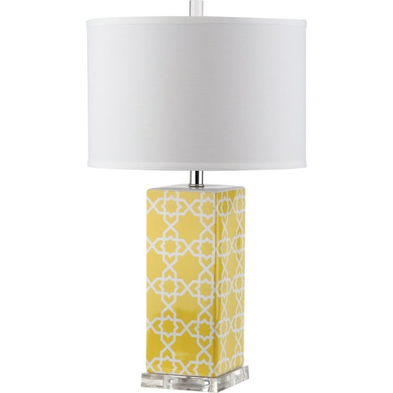 Safavieh 27 in. H Quatrefoil H Ceramic Geometric Table Lamp