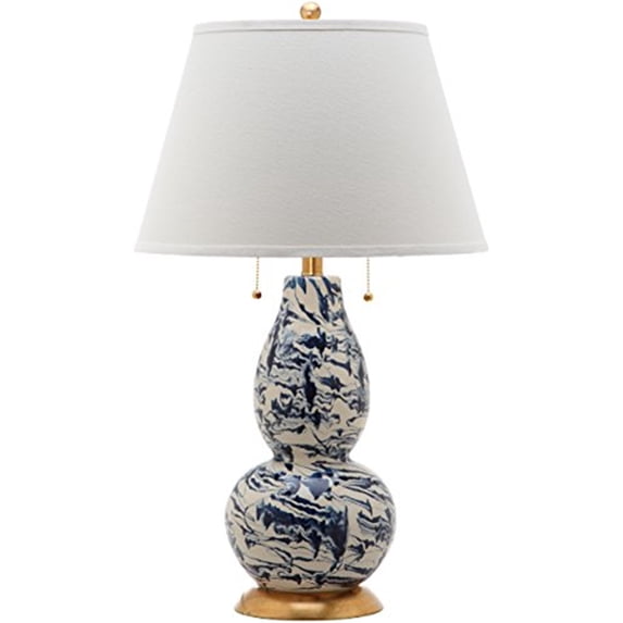 Safavieh 28 in. H Color Swirls Gourd Glass Table Lamp