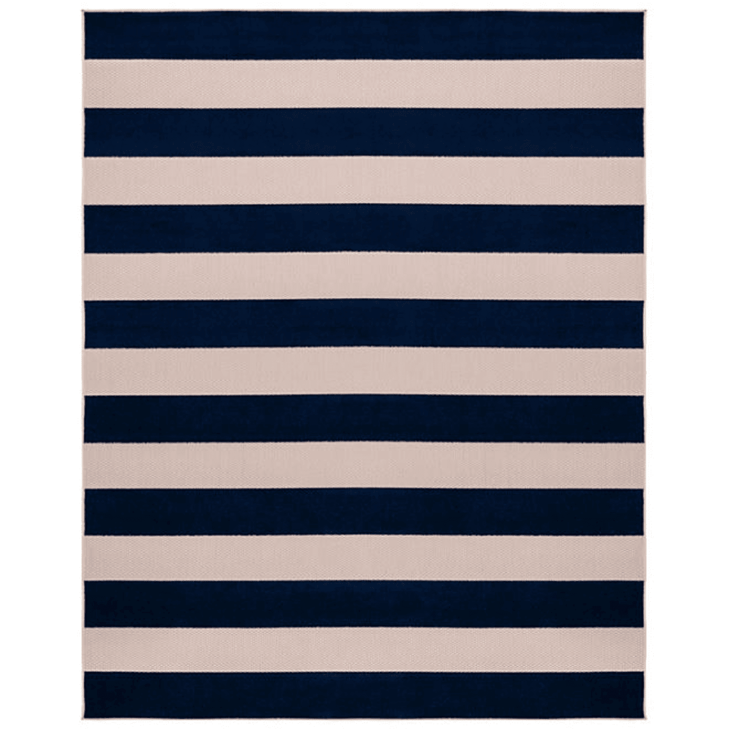 Bahama Navy and Beige Striped 8' x 10' Synthetic Indoor/Outdoor Rug