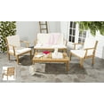 thumbnail image 1 of Safavieh 4-Piece Wood Outdoor Patio Dining Set with Cushion, Teak Brown, 1 of 8