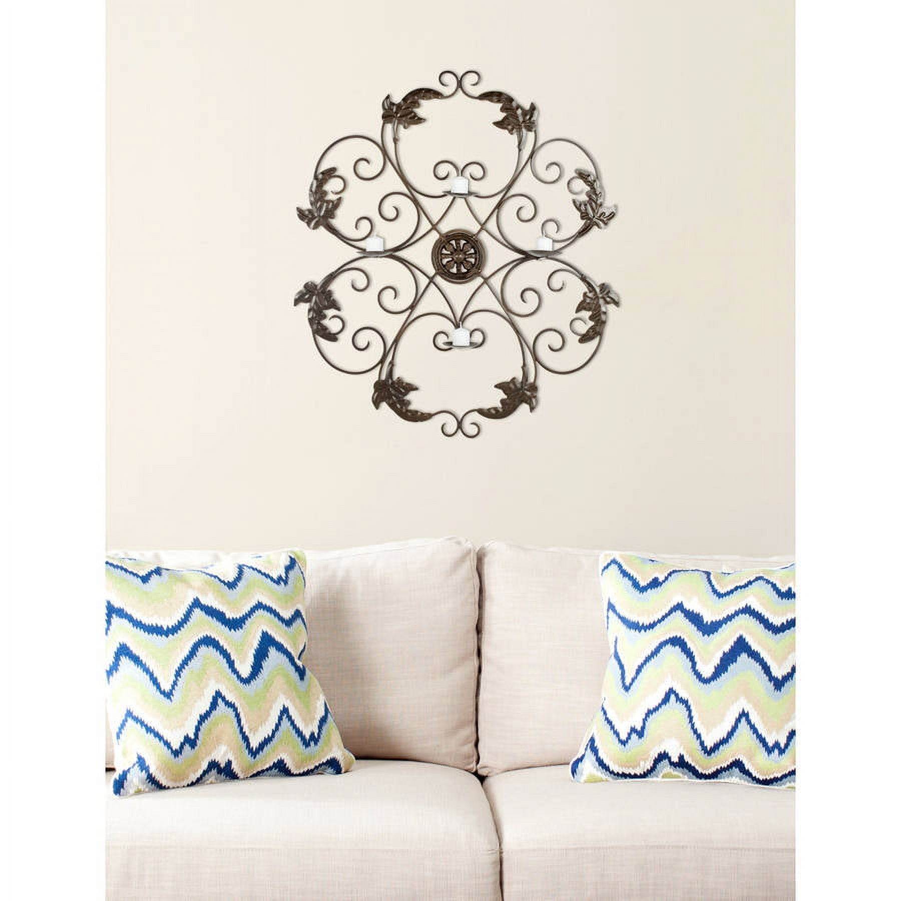 Safavieh 4-Pillar Candle Scrolled Wall D??cor - Brass