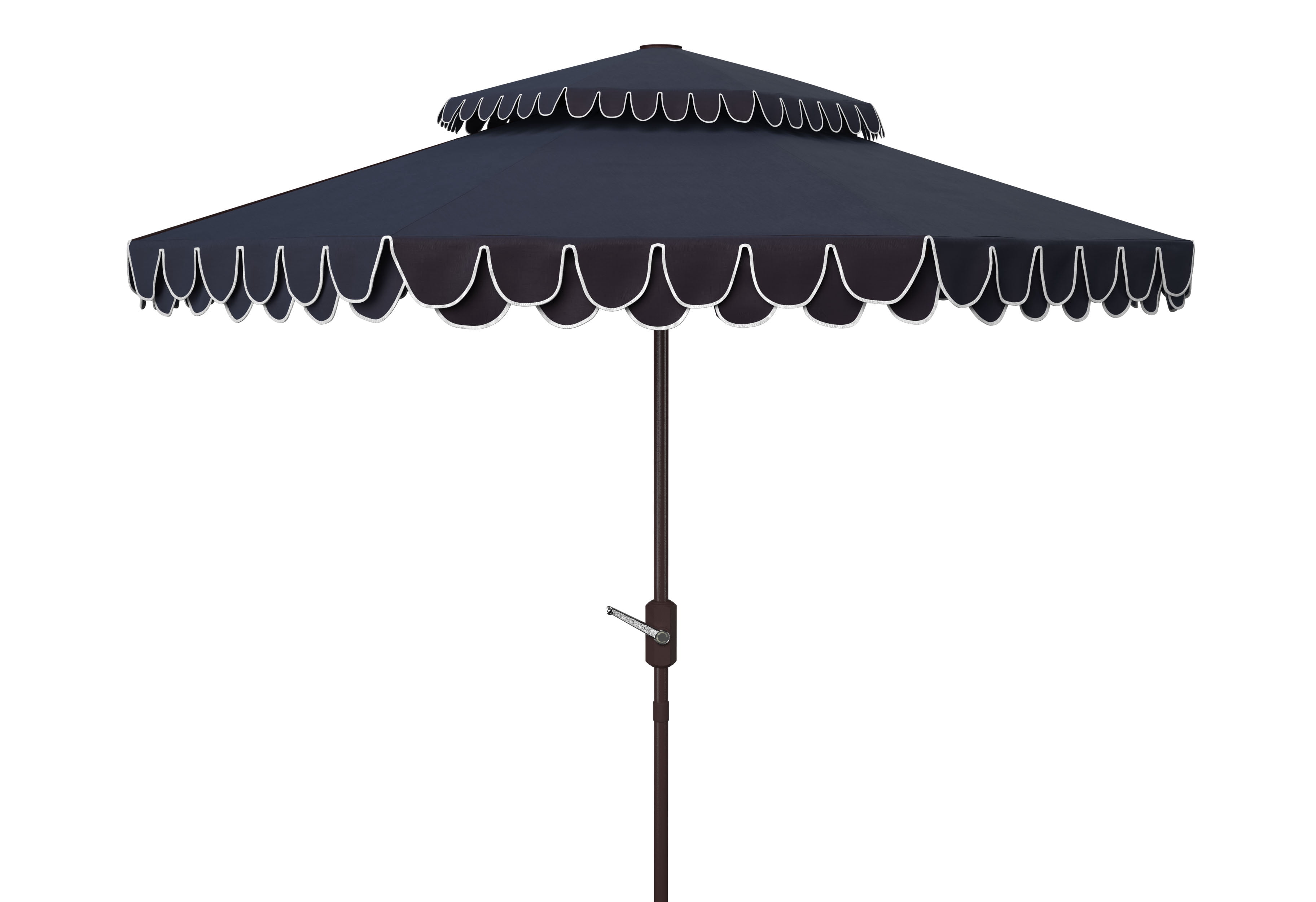 Safavieh Elegant, Height 99.61" Freestanding Navy/White Solid Print Round Market Patio Umbrella, UV Resistant