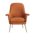 thumbnail image 1 of Safavieh Couture Home Aimee Retro Glam Sienna Velvet Arm Chair, 1 of 6