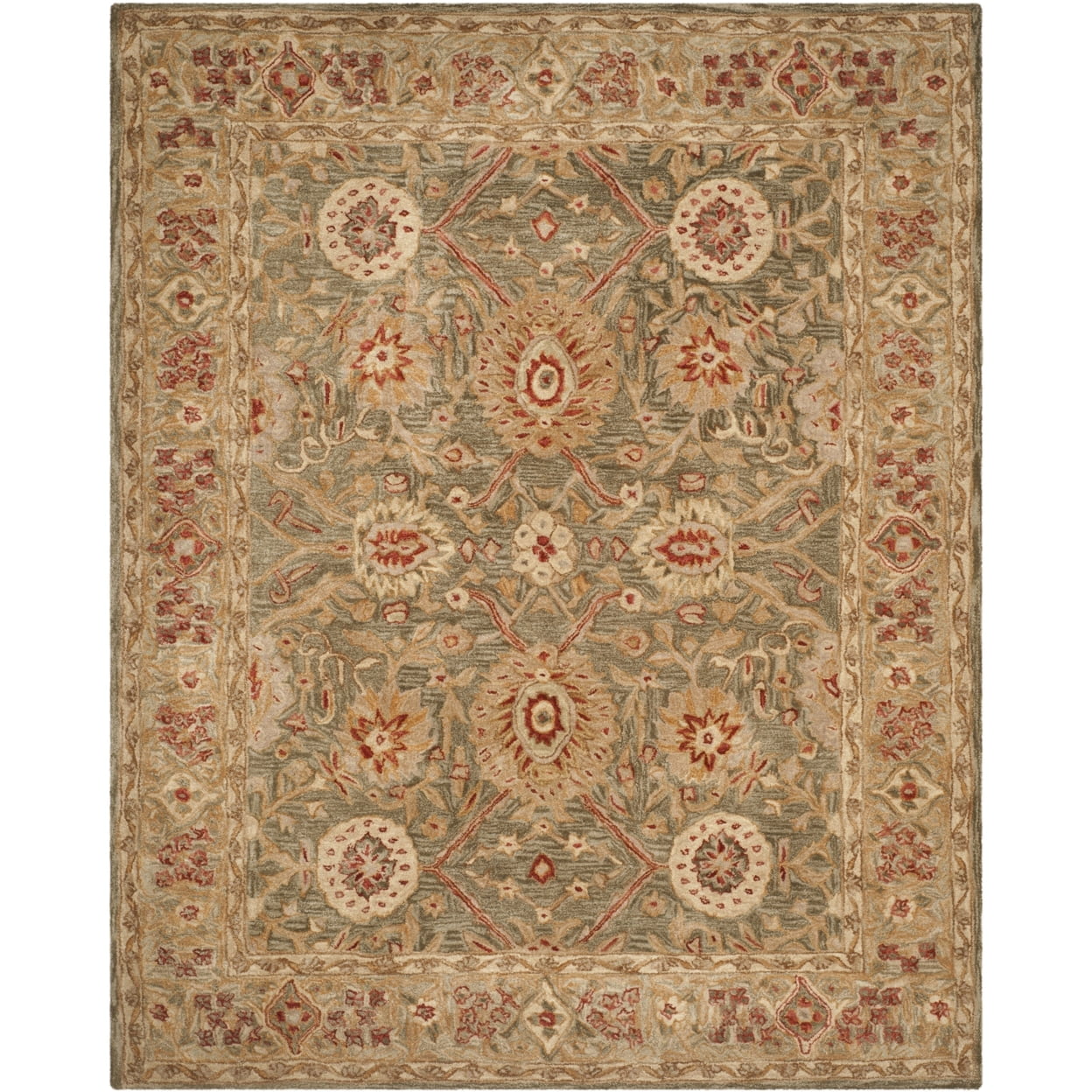 Anatolia Sage and Ivory Round Wool Area Rug