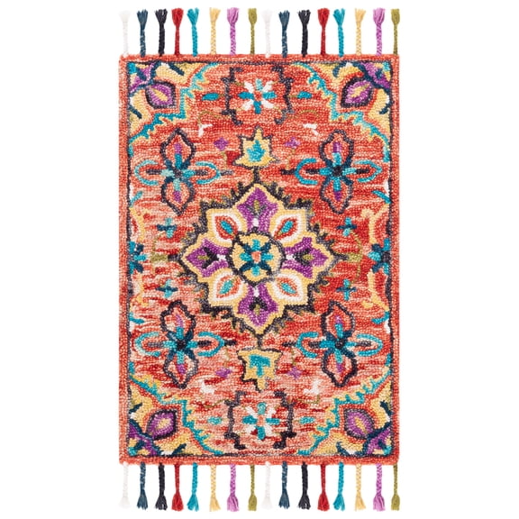 SAFAVIEH Aspen Nikeisha Floral Wool Area Rug, Red/Gold, 2' x 3'