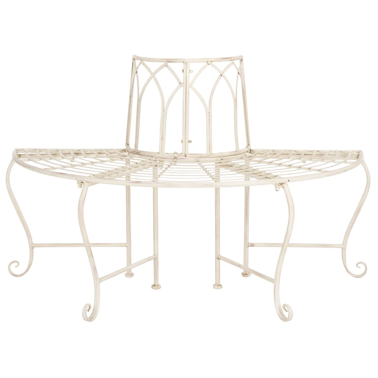 Safavieh Abia 50-Inch Iron Tree Bench, Antique White photo 1