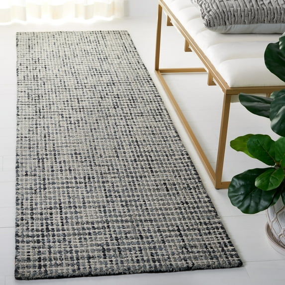 Safavieh Abstract Delia Distressed Wool Runner Rug, Dark Gray/Ivory, 2'3" x 12'