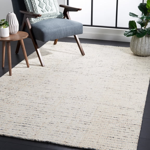 Safavieh Abstract Delia Distressed Wool Area Rug, Ivory/Blue, 8' x 8' Square