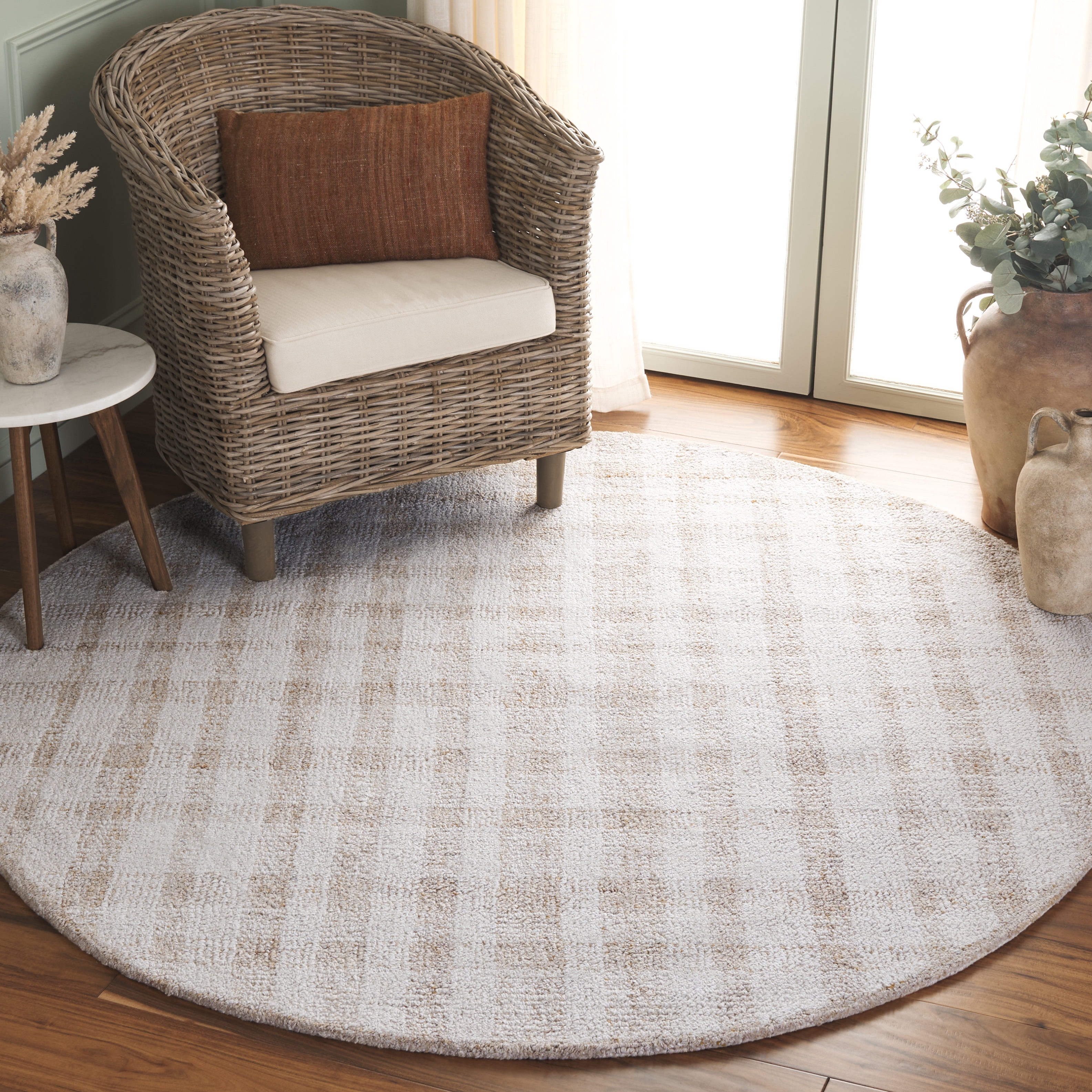 Safavieh Abstract Aleta Trellis Area Rug, Ivory/Gold, 6' x 6' Round