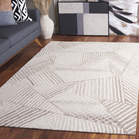 Safavieh Abstract Cahir Striped Geometric Area Rug, Ivory/Light Brown, 5' x 8'