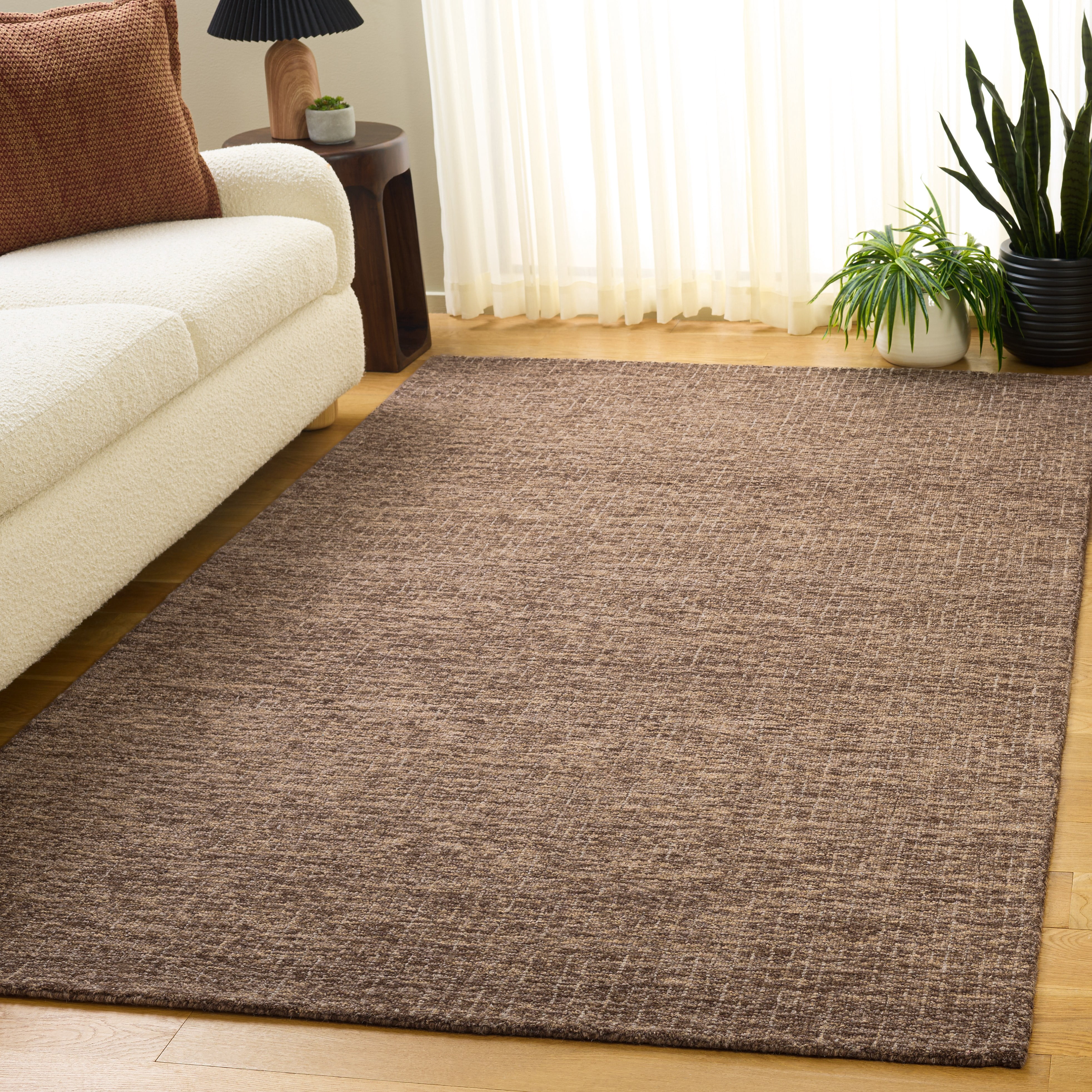Safavieh Abstract Delia Distressed Wool Area Rug, Brown/Beige, 6' x 6' Square