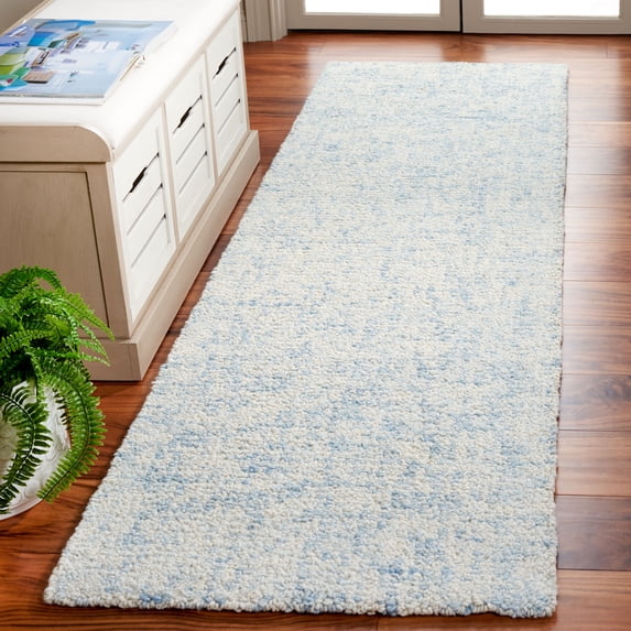 Safavieh Abstract Ethelyn Solid Runner Rug, Light Blue/Ivory, 2'3" x 7'